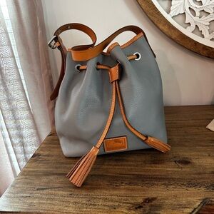 Dooney & Bourke Gray and Brown Leather Shoulder Bag